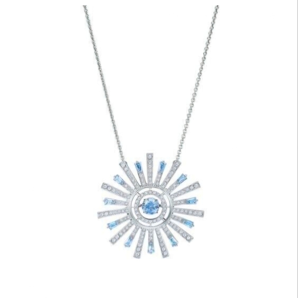 BIG SALE❣️GORGEOUS SWAROVSKI SUNSHINE DANCING BLUE CRYSTAL NECKLACE